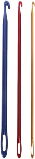 Afghan Aluminium Crochet Hook Knitting Needle Hand Knit Tool with Threading Hole