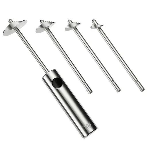 Stainless Steel Vegetable Drill | Fruit Corer And Veggie Spiralizer Ergonomic Handle With 4 Sizes for Coring and Hollowing out