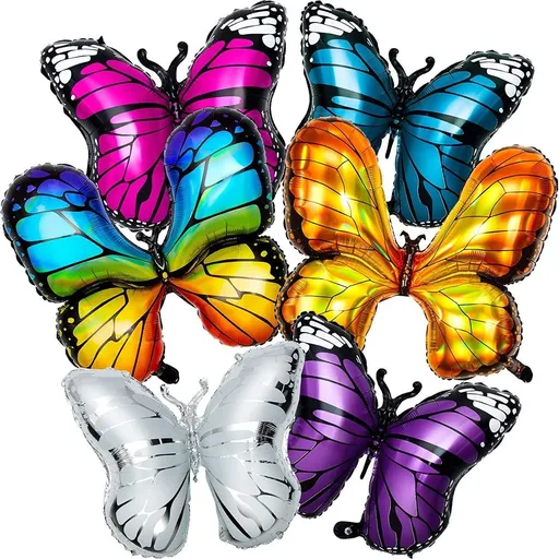 6PCS Butterfly Foil Balloons Butterfly Fairy Balloon Butterfly Birthday Helium Mylar Balloons Butterfly for Butterfly Theme Party Supplies Baby Shower Wedding Birthday Decor 6 Colors