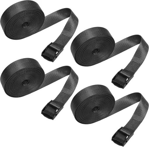 4 PCS Cam Buckle Tie Down Straps, 19.7' × 1" Adjustable Lashing Straps with Alloy Cam Buckle, Heavy Duty Durable Secure Straps for Cargo Luggage Trailer Motorcycle Truck (13.1 ft)