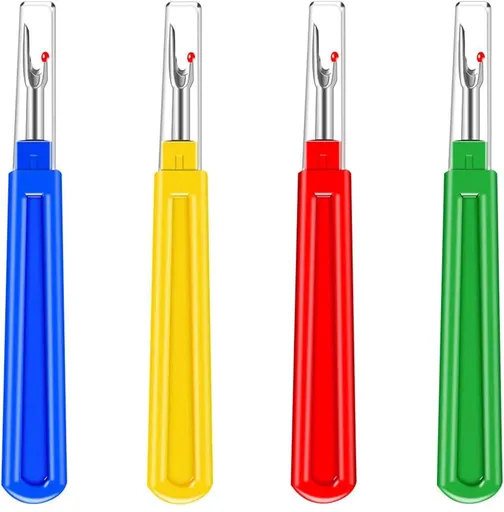 Seam Ripper 4pcs Stitch Remover Big Stitch Ripper Thread Ripping Tool Tag Remover for Clothes Crafting Sewing (4 Colors)