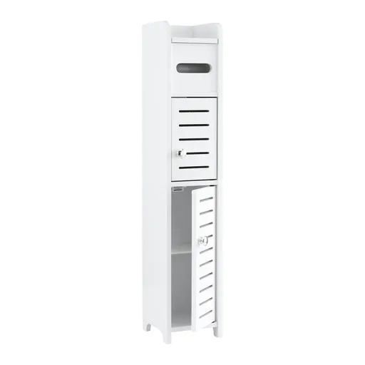 Artiss Bathroom Storage Cabinet 3-Tier Slim Toilet Paper Holder Organizer White