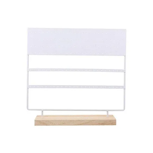 Earring Stand Display Rack 3-Tier Ear Stud Holder Jewelry Organizer 144 Holes - White