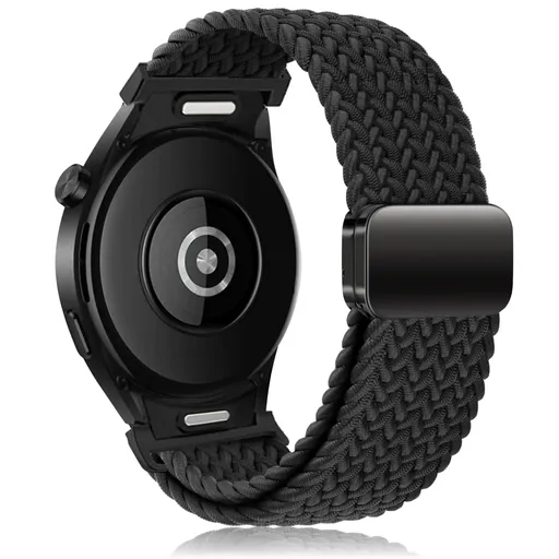Braided Magnetic Strap for Compatible with Samsung Galaxy Watch 6 5 4 Classic Pro 40mm 44mm 45mm 47mm 43mm Galaxy Watch Band Black