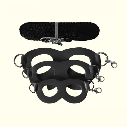 2-Pack Black Small Mammal Harness Set – 6 Pcs (S/M/L ×2) + 2×1.5m Leashes for Secure Outdoor Handling