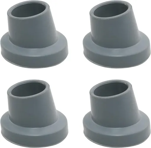 Shower Chair Rubber Tips 4 Pack, Non Slip Slope Replacement Feet Pads Floor Protectors for Tub Transfer Bench, 1 1/8 Inch ID Gray