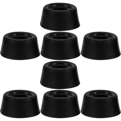 8pcs Rubber Pool Cue Bumper Black Billiard Cue Butt Cap with Antislip Surface and Easy Installation or Transport Protection