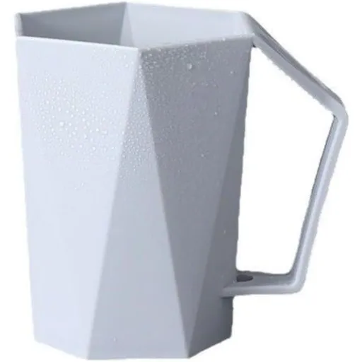 Home diamond shaped washbasin cup with handle for couples, stylish, simple, creative, fashionable plastic mouthwash cup, unique tooth cup
