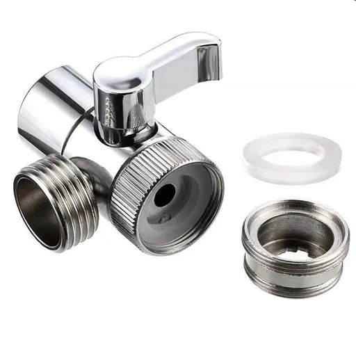 Polished Chrome Brass Sink Valve Diverter Faucet Splitter for Kitchen,Handheld Showerhead or Bathroom Sink Faucet