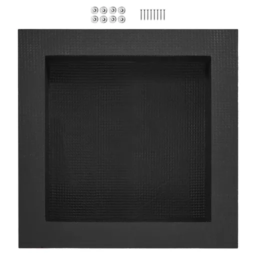 Shower Niche Ready for Tile 40.64 x 40.64 cm, Single Shelf Organizer, Square Corners Wall-inserted Niche Recessed, Sealed Protection Modern Soap Storage Niche for Shower Bathroom, Black
