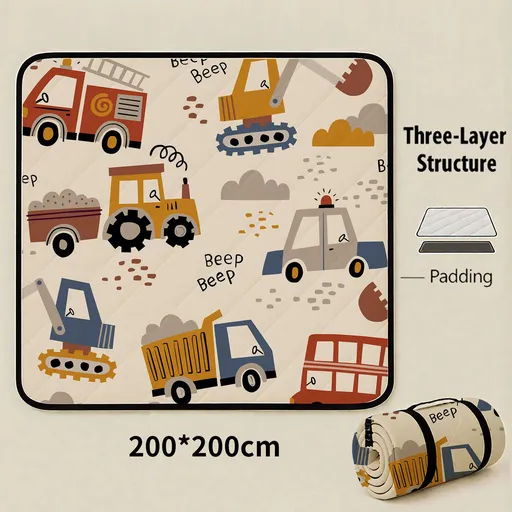 Vehicle Assembly Extra Large 200x200cm Waterproof Picnic Mat - Portable Thickened Oxford Cloth Outdoor Camping Blanket for Beach, Parks and Family Outings