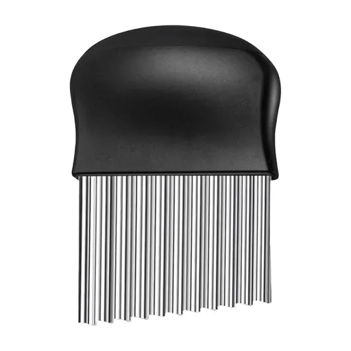 Crinkle Chopper, Wavy Potato Soap Cutting Tool French Fry Slicer Stainless Steel Blade Wooden Handle Serrator Chopping Knife A