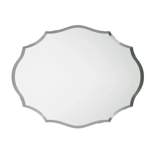 Beveled Silver Oval Wall Mirror Versatile Frameless Design for Vertical or Horizontal Display