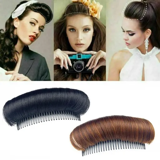 2 Pieces Hair Bun Invisible False Hair Clip Hair Base Comb Charming Bump It Up Fluffy Pad Styling Insert Tool Volume Accessories