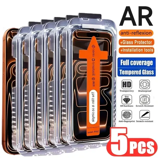 iPhone 15 Pro - 5 packs of high-definition protective film cases