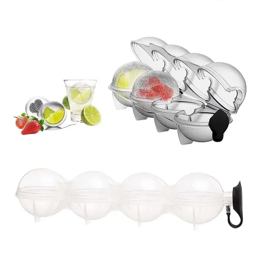 4-Hole Ice Ball Maker, Ice Hockey Mold Round Trays, Four Hole Ice Making Box Reusable DIY Ice Maker (1PC)