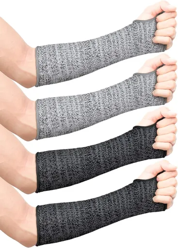 Cut Resistant Sleeves Protective Arm Sleeves Safety Arms Protection Sleeves with Thumb Hole for Garden Kitchen
