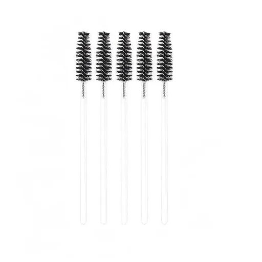 50X Disposable Mascara Wands Eyelash Brushes Applicator Lash Extension Brush - Black+Clear