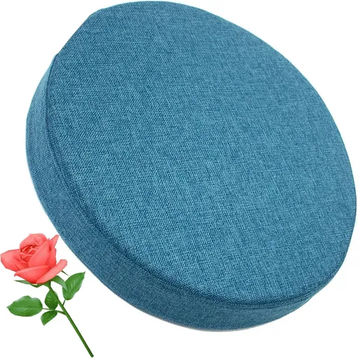 Round Seat Cushion Pad, Soft Foam, Anti Slip, Washable for Chair Stool Office, Blue, 17 x 2 Inch, Daily Comfort Use