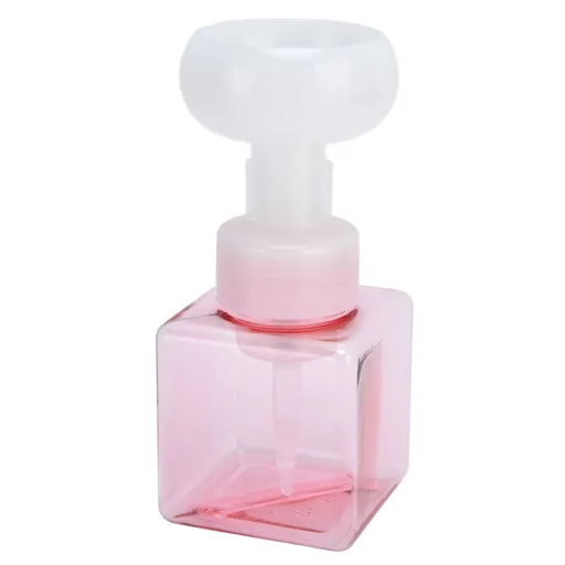 250ml Foaming Bottle PETG Plastic Flower Foam Dispenser Square Bottles for Cosmetic PackagingTransparent Powder