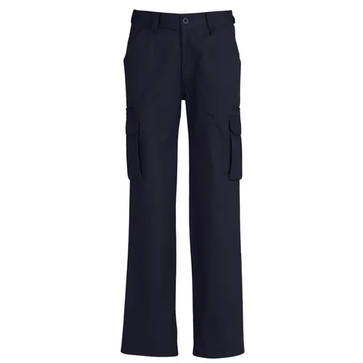 Mens CARGO PANTS Work Wear Trousers 100% COTTON Tradie Pockets Military 310gsm - Navy