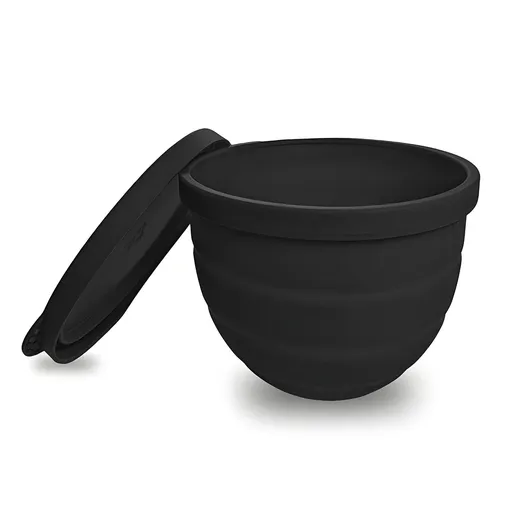 Silicone Bowl Liner for 4.5–5-Quart Stand Mixer – Food-Grade, Collapsible, Non-Stick Replacement Inner Bowl with Lid, Dishwasher Safe, Oven & Fridge Ready (Black)