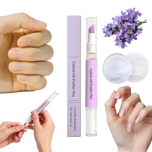Cuticle Pen, Cuticle Cleaner Pen That Exfoliates, New Ceramic Cuticle Pusher & Oil Pen, Nail Care Tool for Dry Damaged Nails