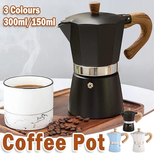 Manual Espresso Maker Portable Coffee Machine 150ml Wood Grain Handle Beige