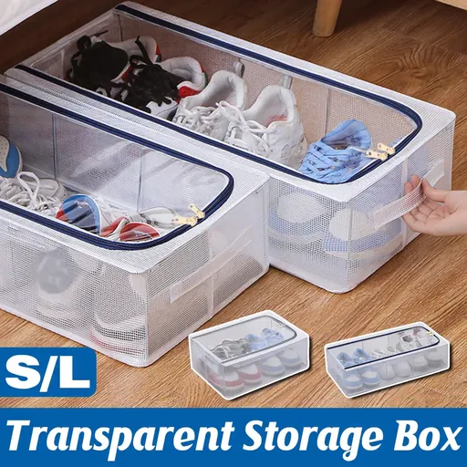 Visible Dustproof Transparent Storage Box Home Organizer for Clothes Toys Shoes - Small