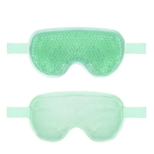 1Pack Reusable Gel Ice Cooling Eye Mask, Cold & Hot Therapy Mask for Sleep, Soft Comfortable Eye Cover for Puffy Eyes Fatigue, Sinuses & Migraines - Green - Size 1Pack