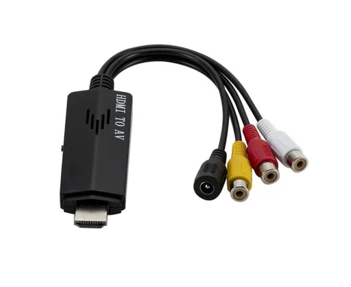 1080P HDMI-compatible Male to Female RCA AV Video Audio Converter Adapter for VCR DVD TV Black