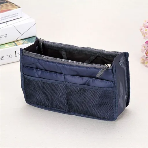 Craftsman Double Zipper Makeup Bag Oxford Cloth Navy