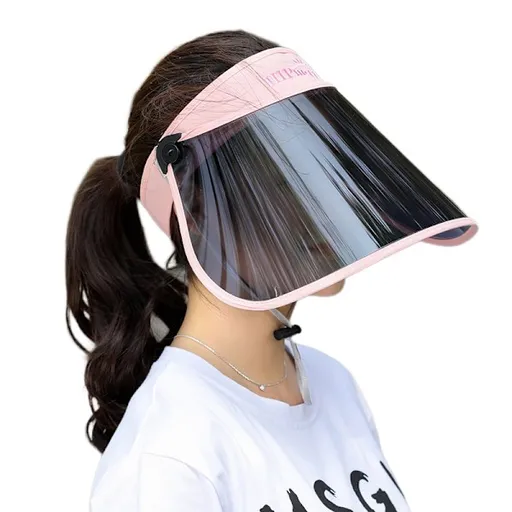 Visor Hat with HD Polarized Lenses UV Protection Adjustable Sweatband for Outdoor Golf Beach Pink