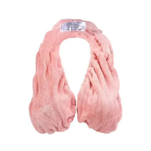 Pink Breathable Wool Towel Bra with Supportive Anti-Chafe Deisgn - Sweat-Wicking Halter Neck Lounge Bralette (S Size)