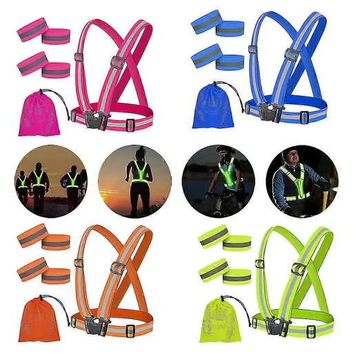 2 Set Reflective Vest for Night Running, Outdoor High Visibility security Vest Gear