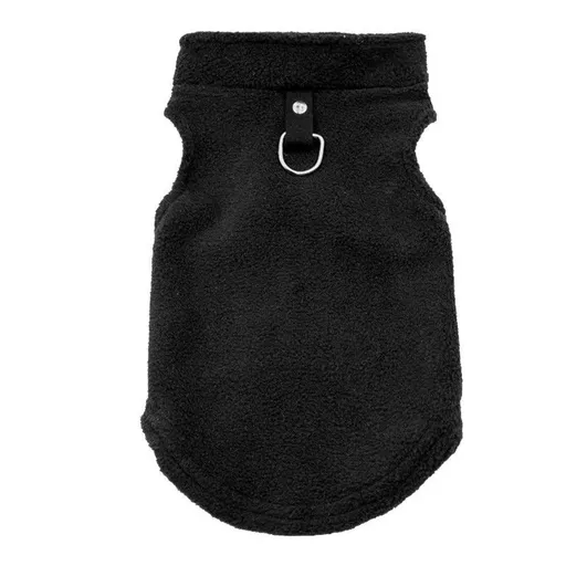 Valley Dog Pet Sweatshirt Pocket Casual Style Fleece Vest Black L (Bust 46CM recommended 3.00 kg-4.00 kg pets)