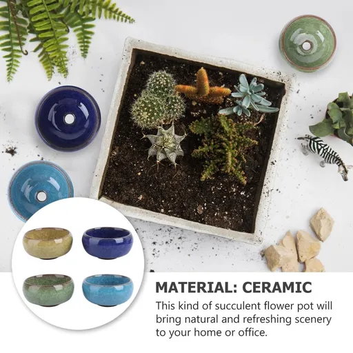 Small Ceramic Flowerpot for Indoor Plants, Decorative for , Cacti, and