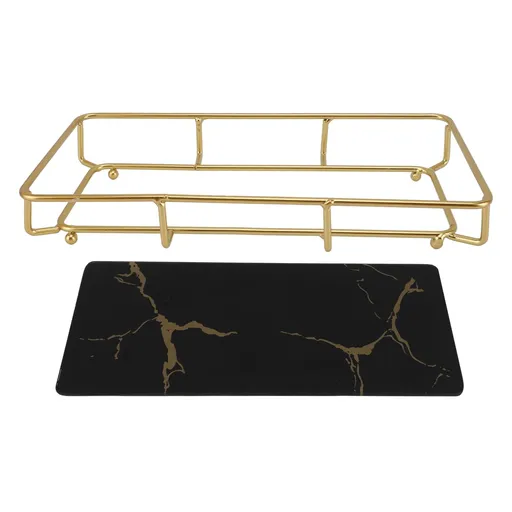 Bathroom Vanity Tray Modern Stylish Anti Slip Kitchen Sink Countertop Storage Organizer S Black
