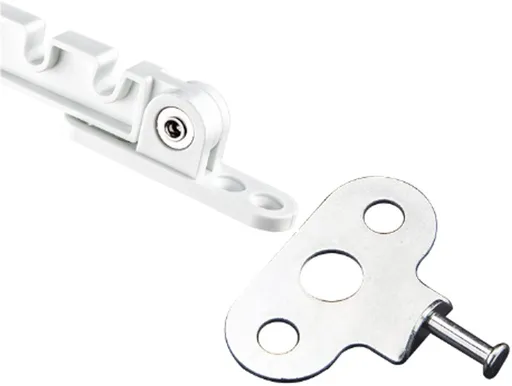2 pieces - window holder - window limiter white - Window stays - Windows - Window fittings - Window holder & door holder - wind hook - Plastic and metal - 10.6×1.4cm - adjustable - Anti-burglary - window security - for inward-opening windows