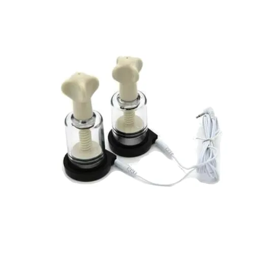 House Of Dasein Electro Shock Nipple Clamps Suction Sound Butt Plug Cock Rings Bdsm - Black - Sucker