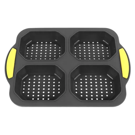 4 Grid Silicone Loaf Pan Baking Pan for Baking French Baguettes Hot Dog Buns Bread Mold Nonstick Dishwasher Safe Heat Resistant