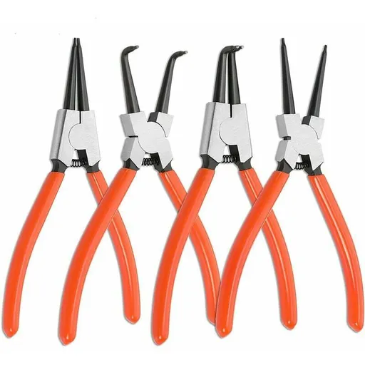 4 Pcs Circlip Pliers Length, Trimming of the Tip Clamp for Internal and External Circlip with Bag, 180mm, 1.6 mm