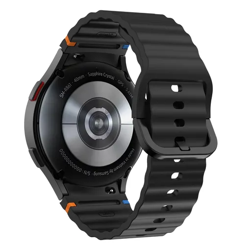 Silicone Watch Band Compatible with Samsung Galaxy Watch 7 Black, 40mm 44mm