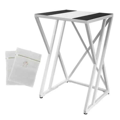 Dryer Stand Over Front Loading Washing Machine, 100kg Heavy Duty Steel Stacking Kit, 102x67x60cm Space Saving Shelf for Small Home, Anti-Slip Rubber Surface, Fits Tumble Dryers & Washers, White