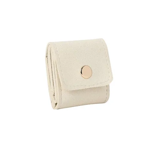 2pcs Mini Travel Jewelry Bag, Mini Travel Jewelry Roll Bag with Buckle, Portable Foldable Multifunctional Jewelry Travels Pouch for Earrings, Rings, Necklaces (White)