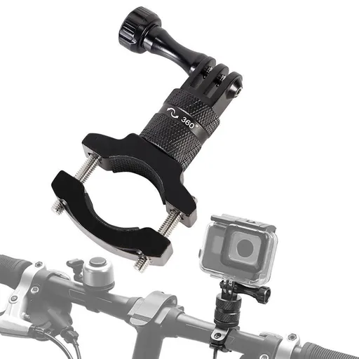 360-Degree Rotating Bike Handlebar Mount for GoPro Hero 13 12 11 Cameras Black