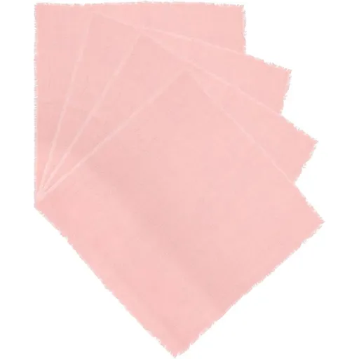 4pcs Cotton Linen Square Dinner Napkins, Pink Elegant Cloth Set, Washable Reusable Table Linens, Luxurious Style for Restaurant and Indoor Table Decor