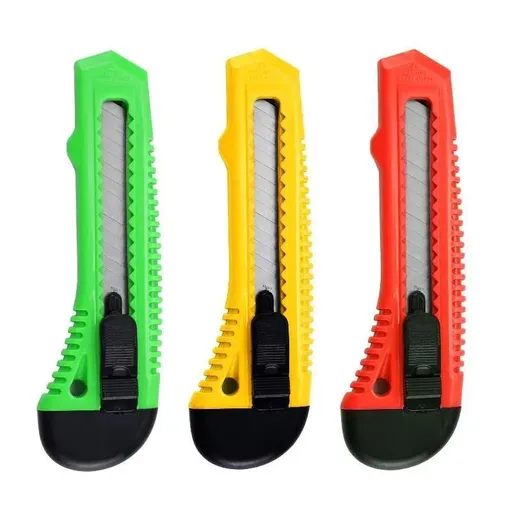 1/2/3PCS Utility Stanley Knife With Blades Blade Retractable Heavy Duty Box Cutter - 3Colour