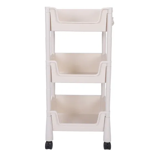 Mobile Utility Cart On Wheels Compact Movable Storage Book Shelves Trolley Rack Cart Organizer 3 Layers