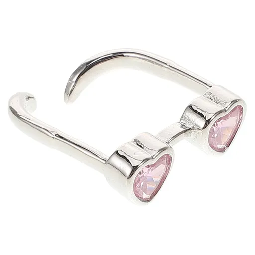 Eyeglasses Statement Heart Zinc Alloy Open Ring Pink Adjustable